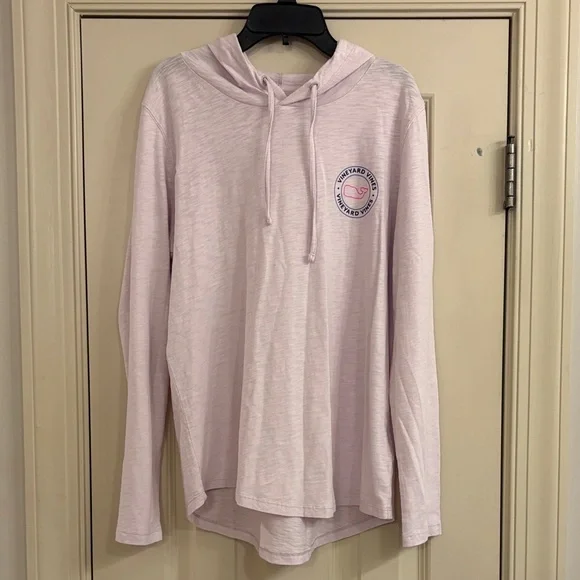 Vineyard Vines Light Pink Long Sleeve Hoodie Tee - Picture 1 of 3